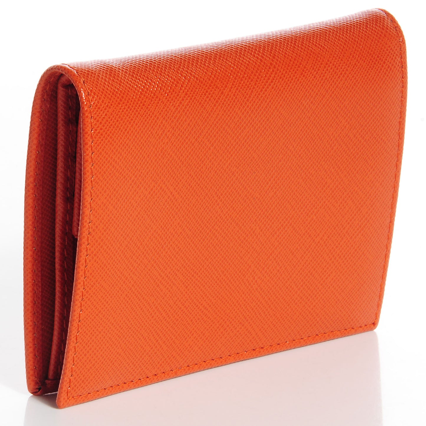 Saffiano Metal Bi-Fold Wallet Papaya