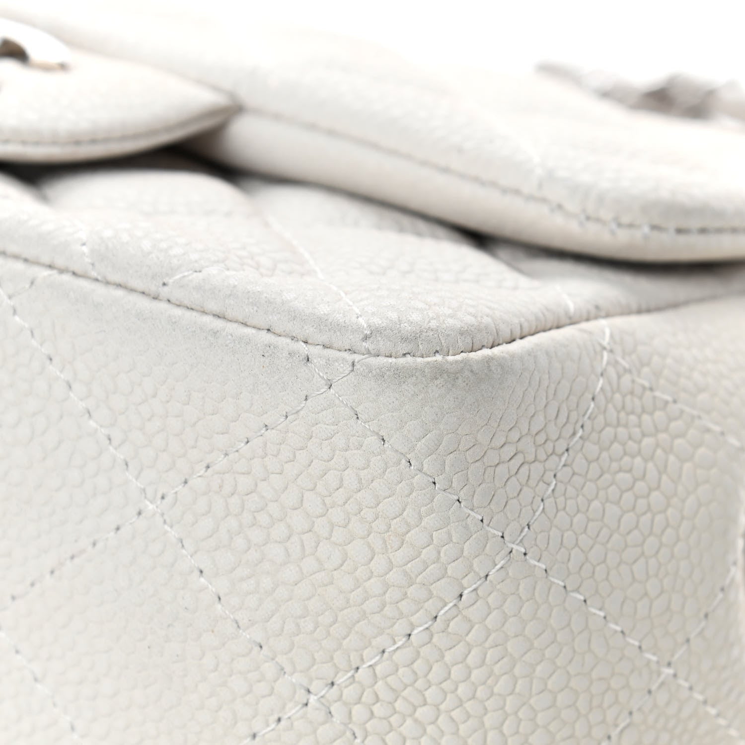 Chanel Caviar Quilted Mini Square Flap White 6 of 6