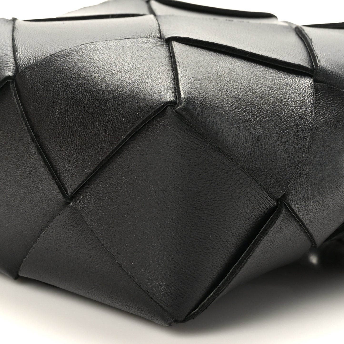 Lambskin Maxi Intrecciato Mini Cassette Camera Bag Black