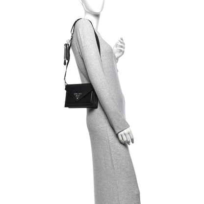 Prada Saffiano City Calf Mini Envelope Bag Black 2 of 11