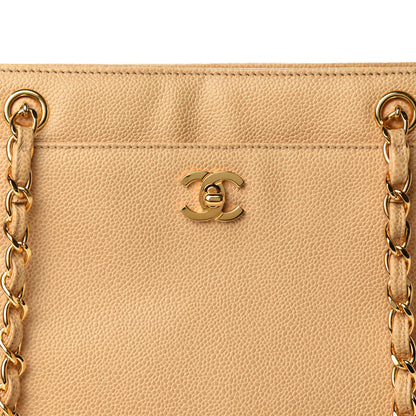 Chanel Caviar Shoulder Bag Beige 12 of 12