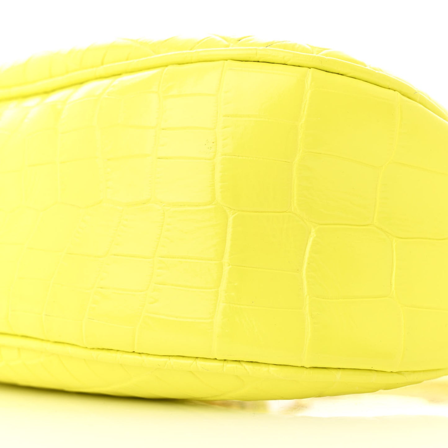 Calfskin Crocodile Embossed Mini Bianca Hobo Acid Yellow