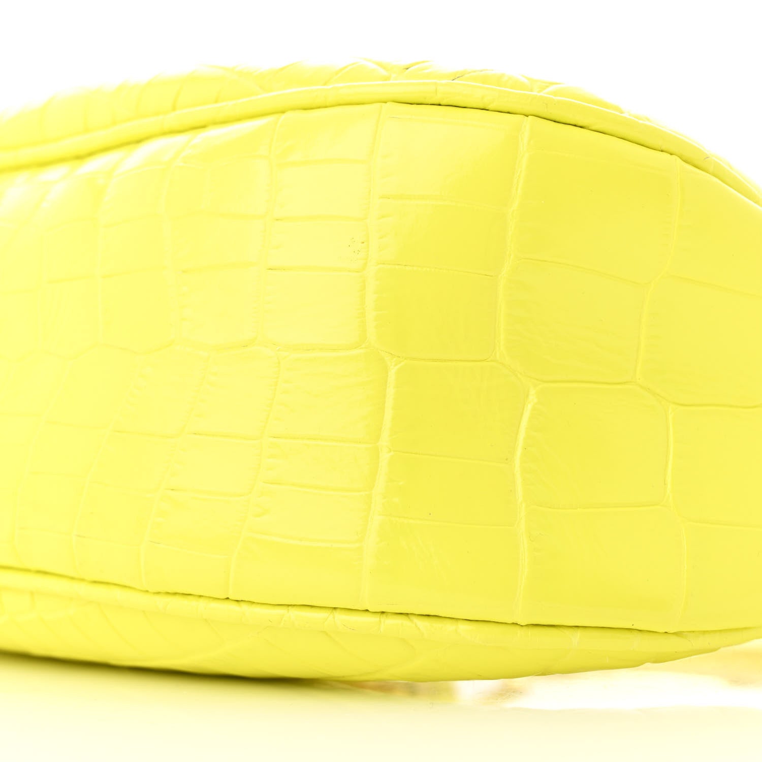 Tom Ford Calfskin Crocodile Embossed Mini Bianca Hobo Acid Yellow 10 of 12