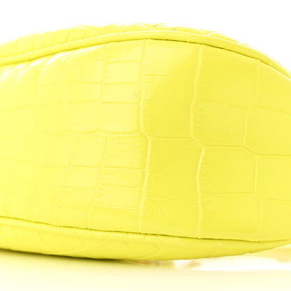 Tom Ford Calfskin Crocodile Embossed Mini Bianca Hobo Acid Yellow 10 of 12