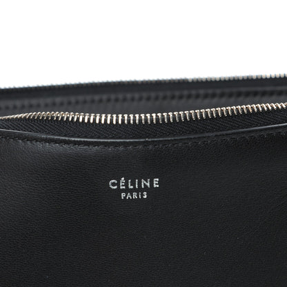 Celine Laminated Lambskin Bi-Color Solo Clutch Pouch Black Silver 7 of 9