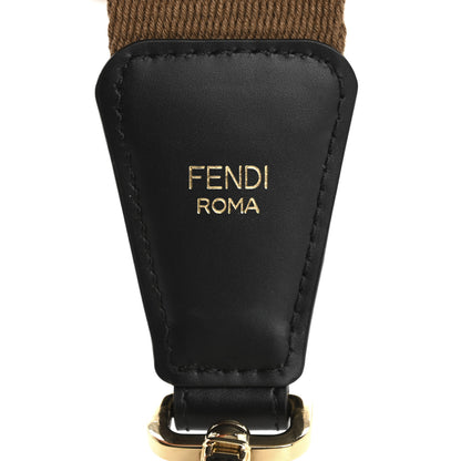 Fendi Ribbon Vitello Century FF 1974 Flat Studded Strap You Fango Marrone Ebano 4 of 6