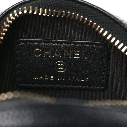 Chanel Caviar Quilted Filigree Zip Around Classic Coin Purse Black 6 of 7