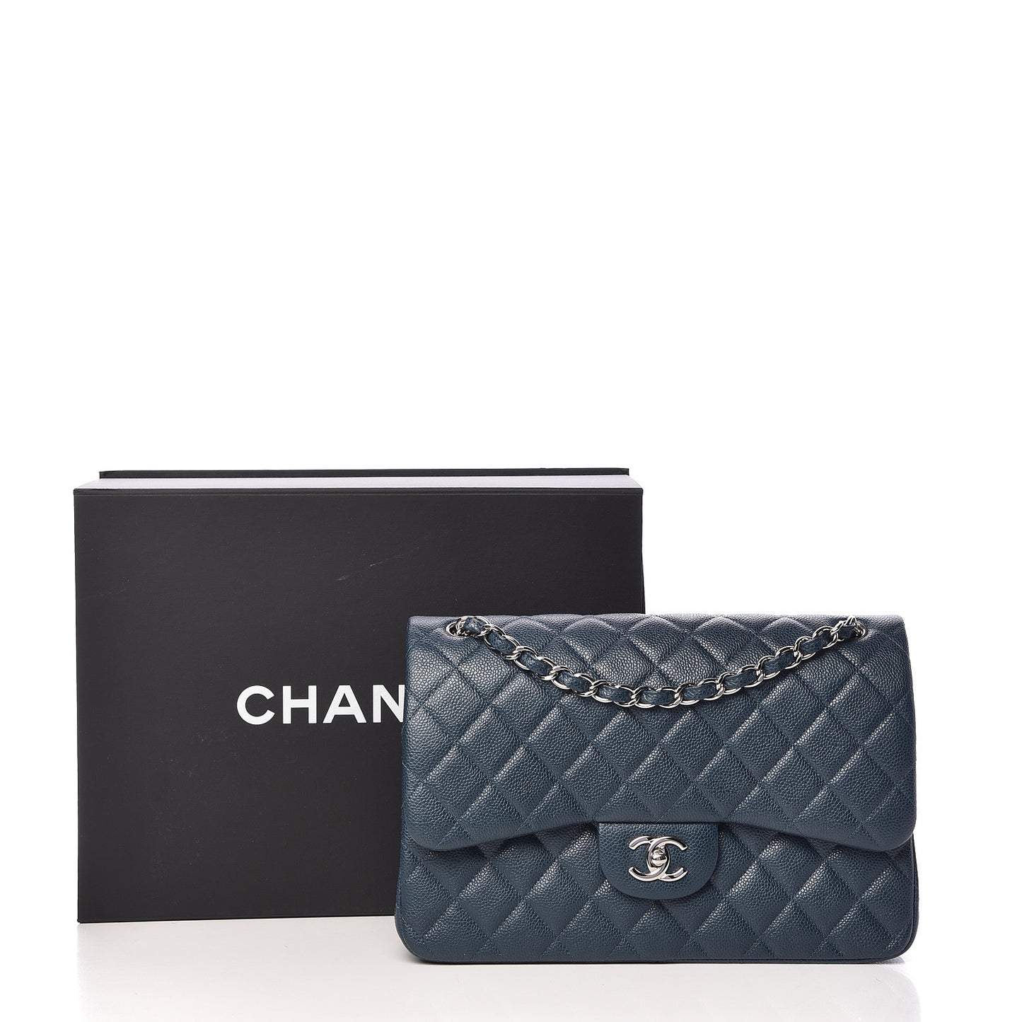 Pearly Caviar Jumbo Double Flap Blue