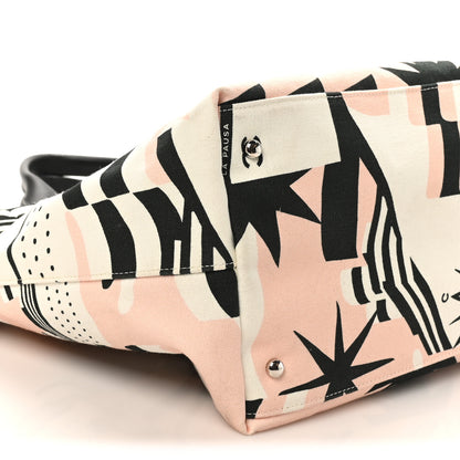 Chanel Canvas Cruise Print Tote Pink White Black 9 of 10
