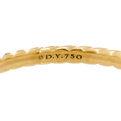 David Yurman 18K Yellow Gold 2mm Cable Classics Band Ring 56 7.5 4 of 4