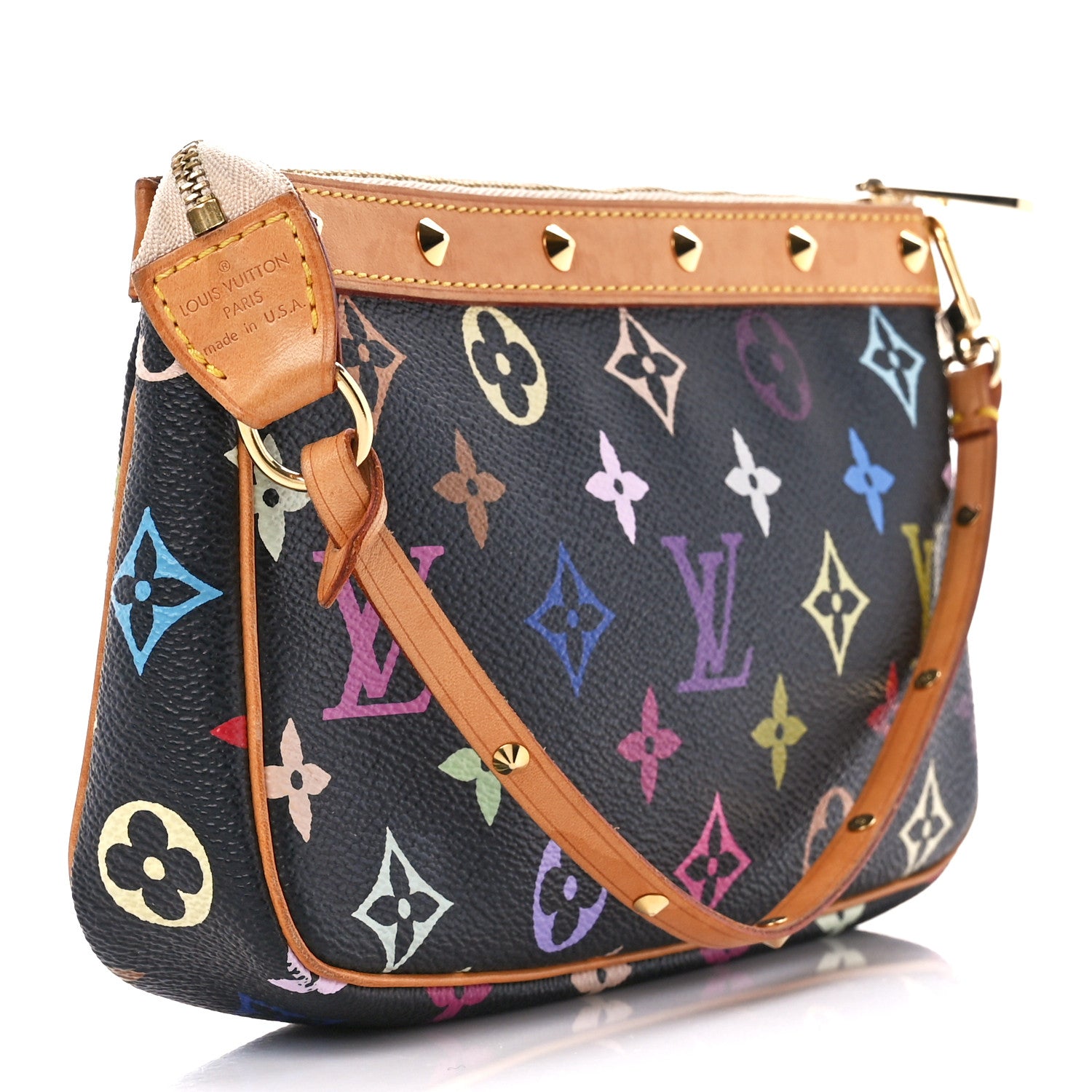 Louis Vuitton Monogram Multicolor Pochette Accessories Black 3 of 12