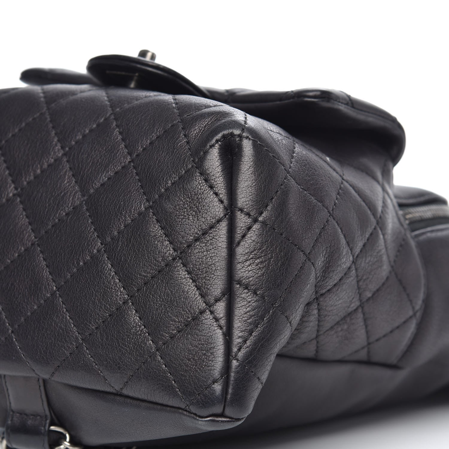 Chanel Lambskin Quilted Drawstring Backpack Black 11 of 11