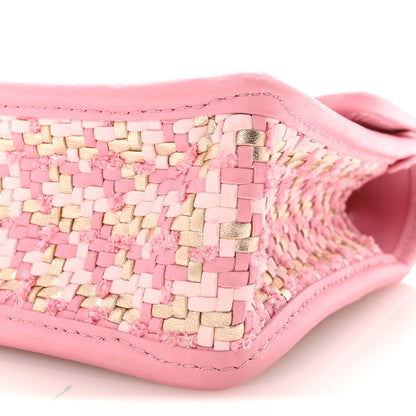 Chanel Metallic Lambskin Viscose Woven Flap Pink Gold 10 of 10