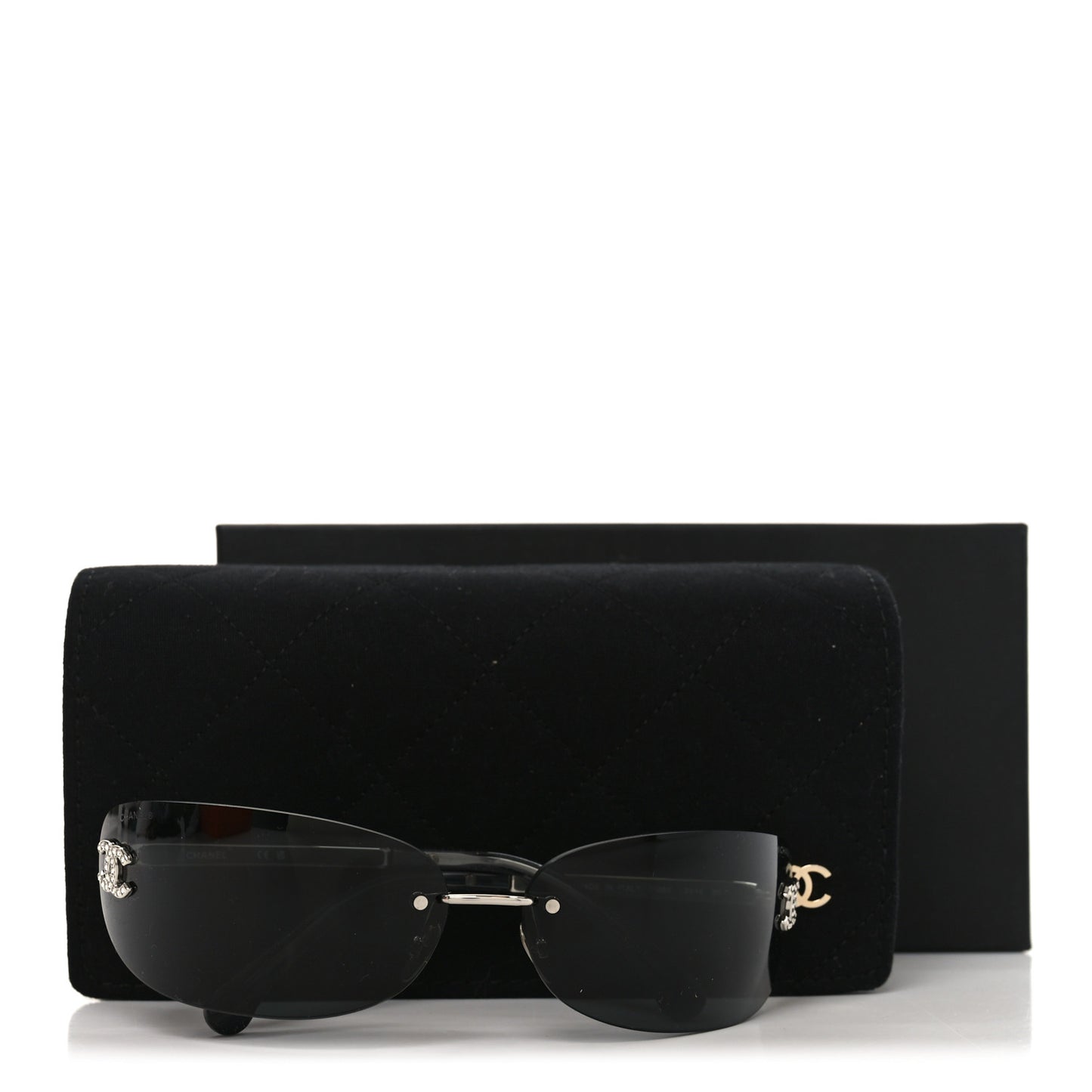 Metal Crystal CC Oval Sunglasses 71560 Black