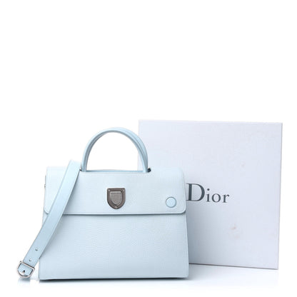 Christian Dior Grained Calfskin Medium Diorever Flap Light Blue 10 of 16