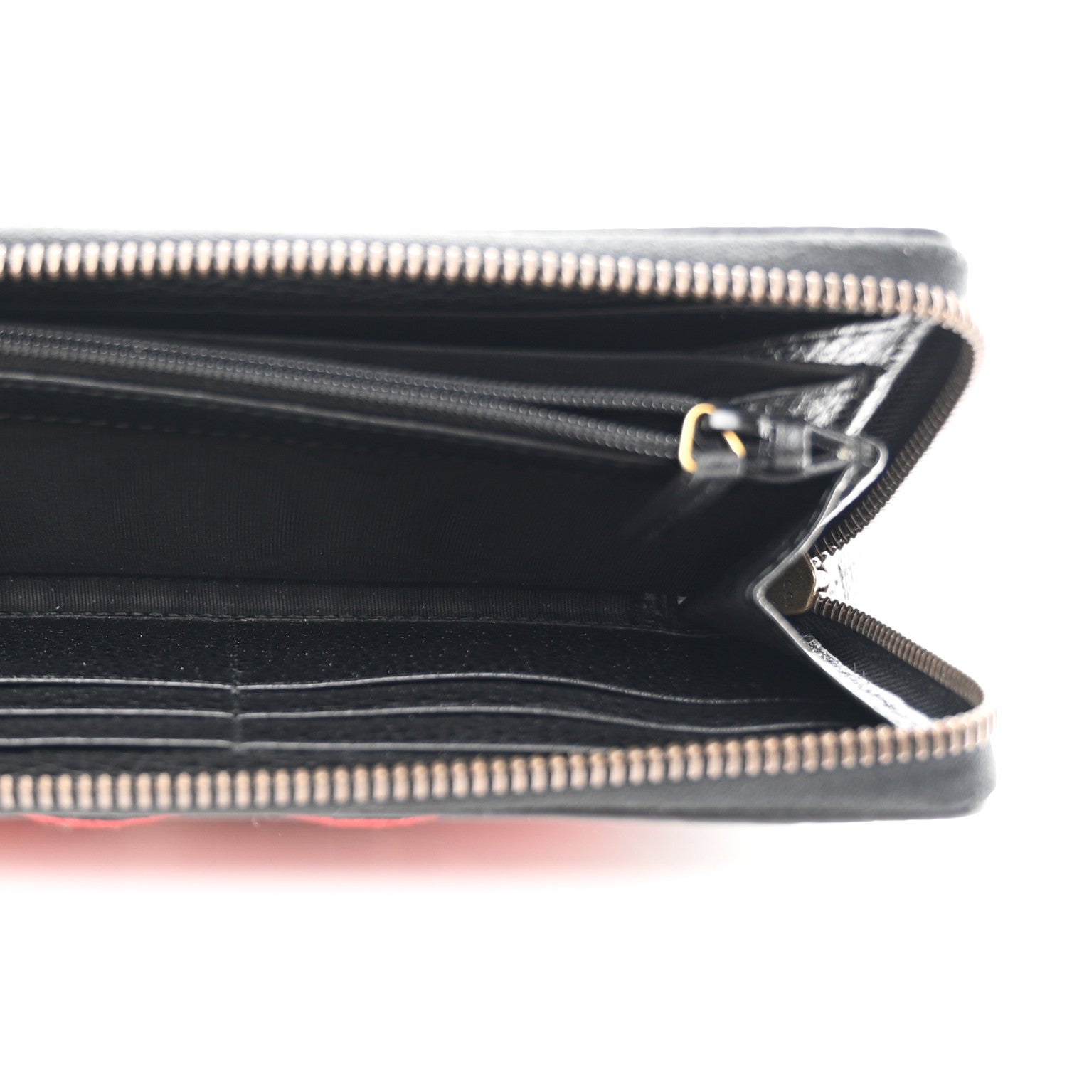 Gucci Pebbled Calfskin Blind For Love Zip Around Wallet Black 7 of 9