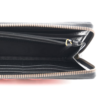 Gucci Pebbled Calfskin Blind For Love Zip Around Wallet Black 7 of 9
