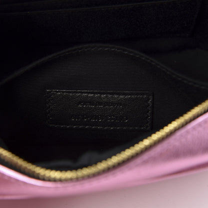 Saint Laurent Metallic Calfskin Matelasse Monogram Lou Belt Bag Vegas Pink 8 of 9