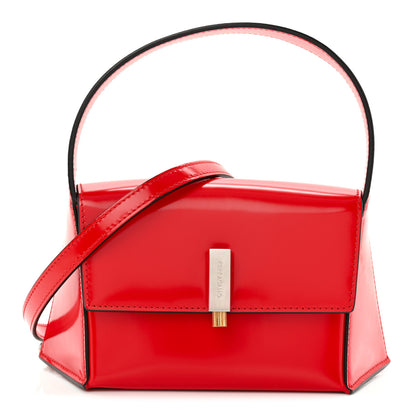 Salvatore Ferragamo Brushed Calfskin Small Geometric Prisma Shoulder Bag Flame Red 1 of 9