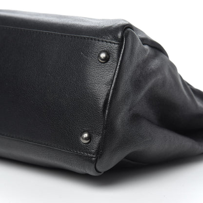 Fendi Goatskin Zucca Large Peekaboo Iconic Satchel Black Tobacco 10 of 10