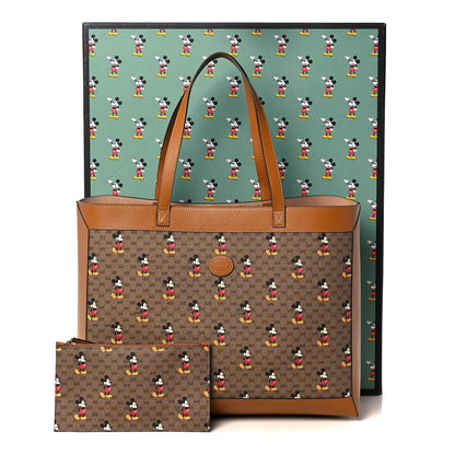 Gucci X DISNEY Mini Vintage GG Supreme Monogram Mickey Mouse Large Shopping Tote Beige Vintage Sun Oil 12 of 12