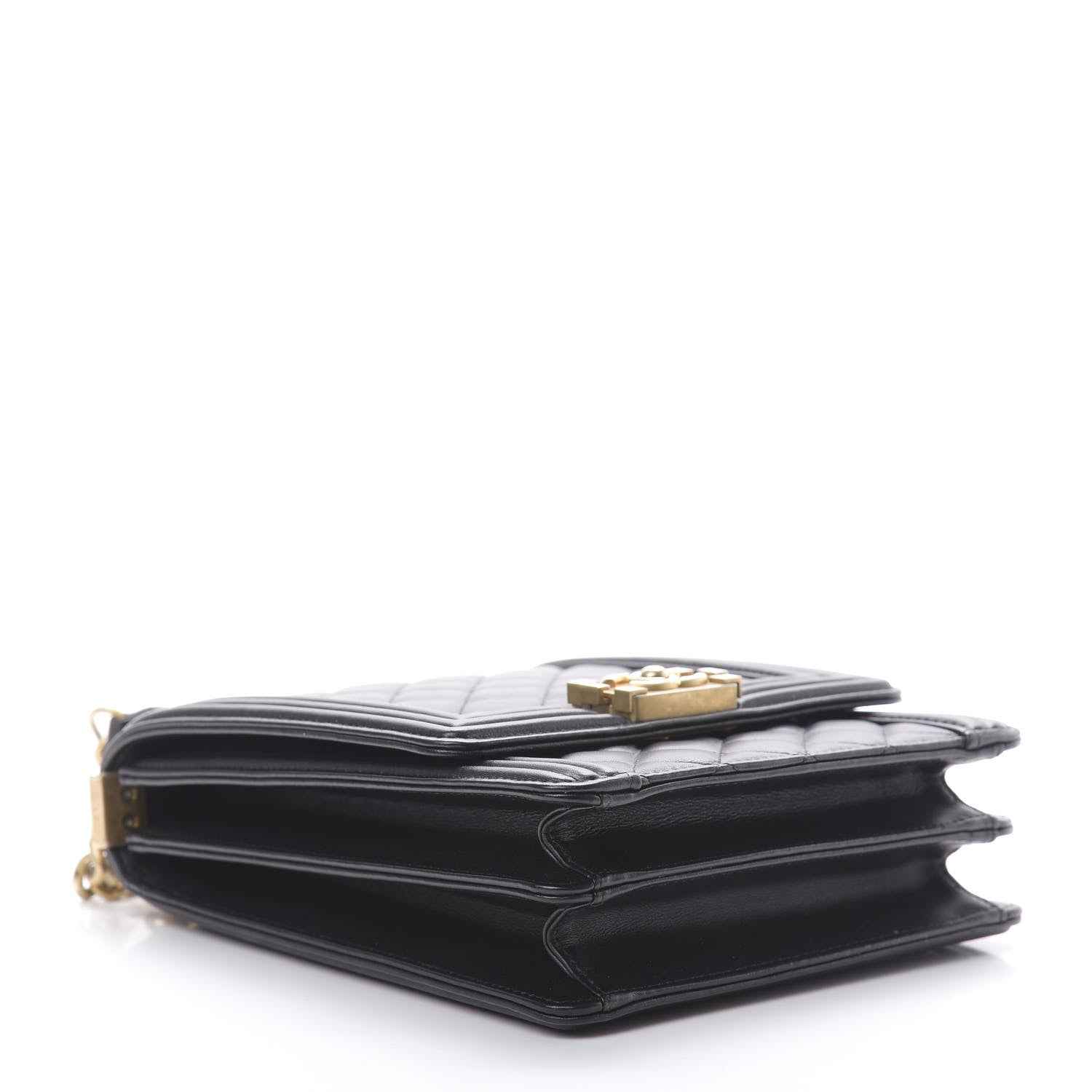 Chanel Calfskin Quilted North South Boy Flap Black 3 of 10