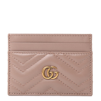 Gucci Calfskin Matelasse GG Marmont Card Holder Porcelain Rose 1 of 7