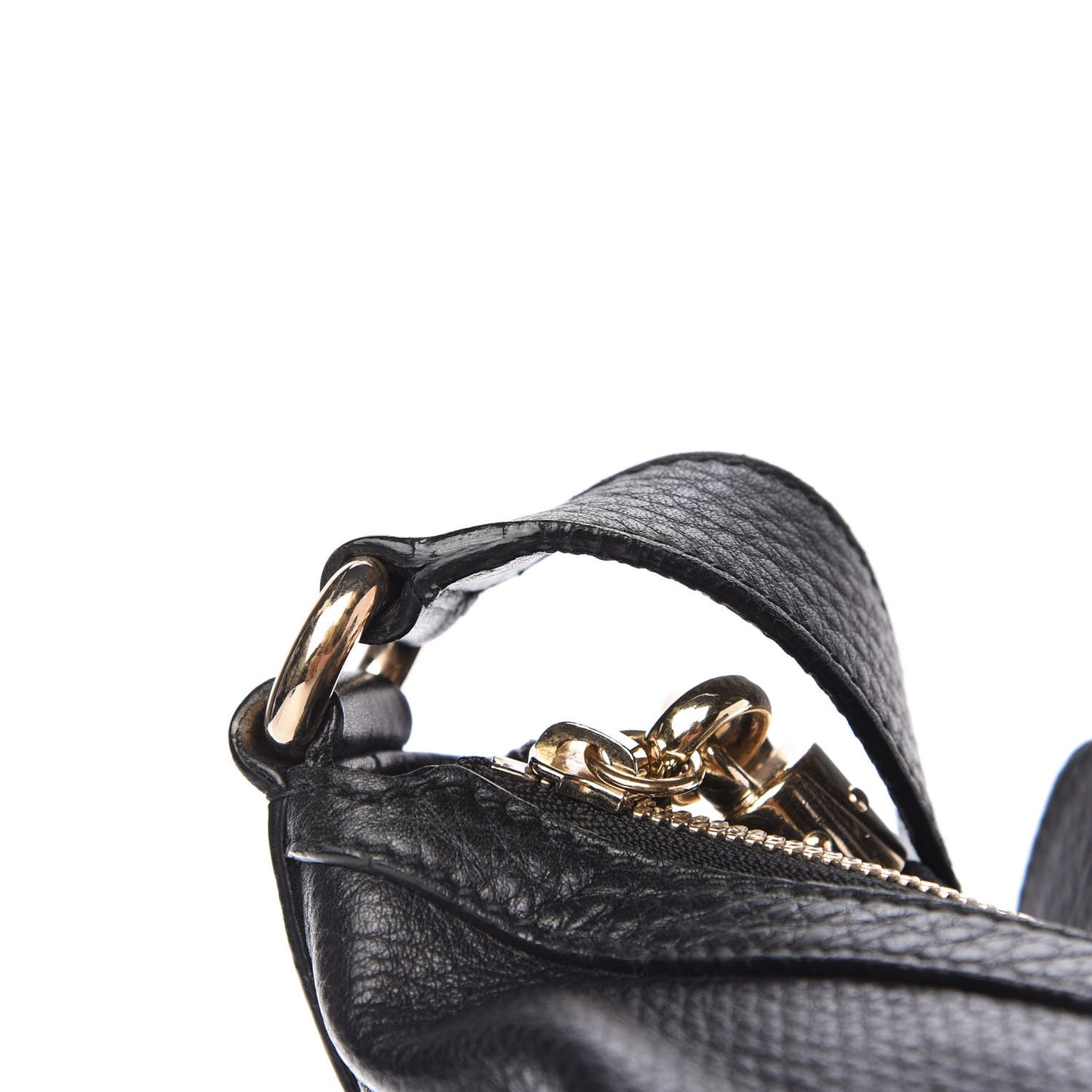 Pebbled Calfskin Medium Soho Hobo Black