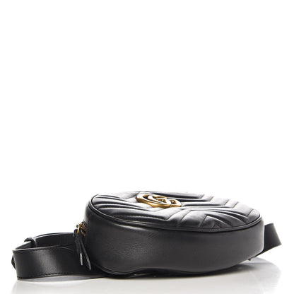 Gucci Calfskin Matelasse GG Marmont Belt Bag 85 34 Black 4 of 9