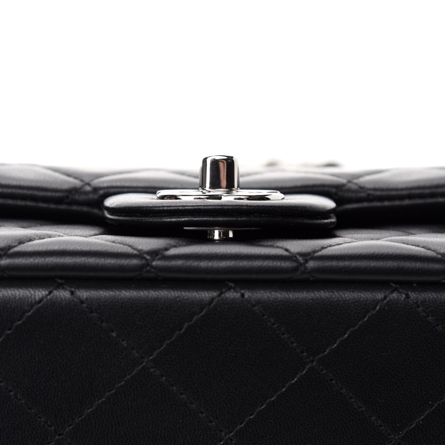 Lambskin Quilted Mini Rectangular Flap Black