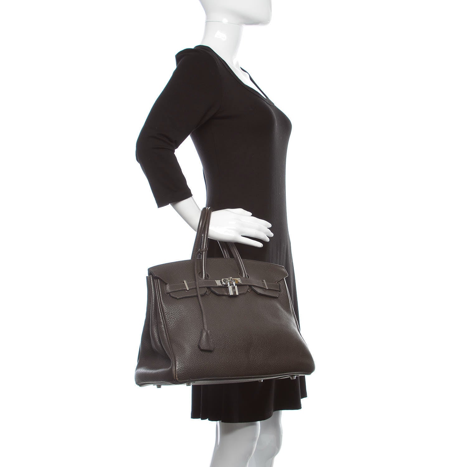 Hermes Taurillon Clemence Birkin 35 Chocolate 2 of 37