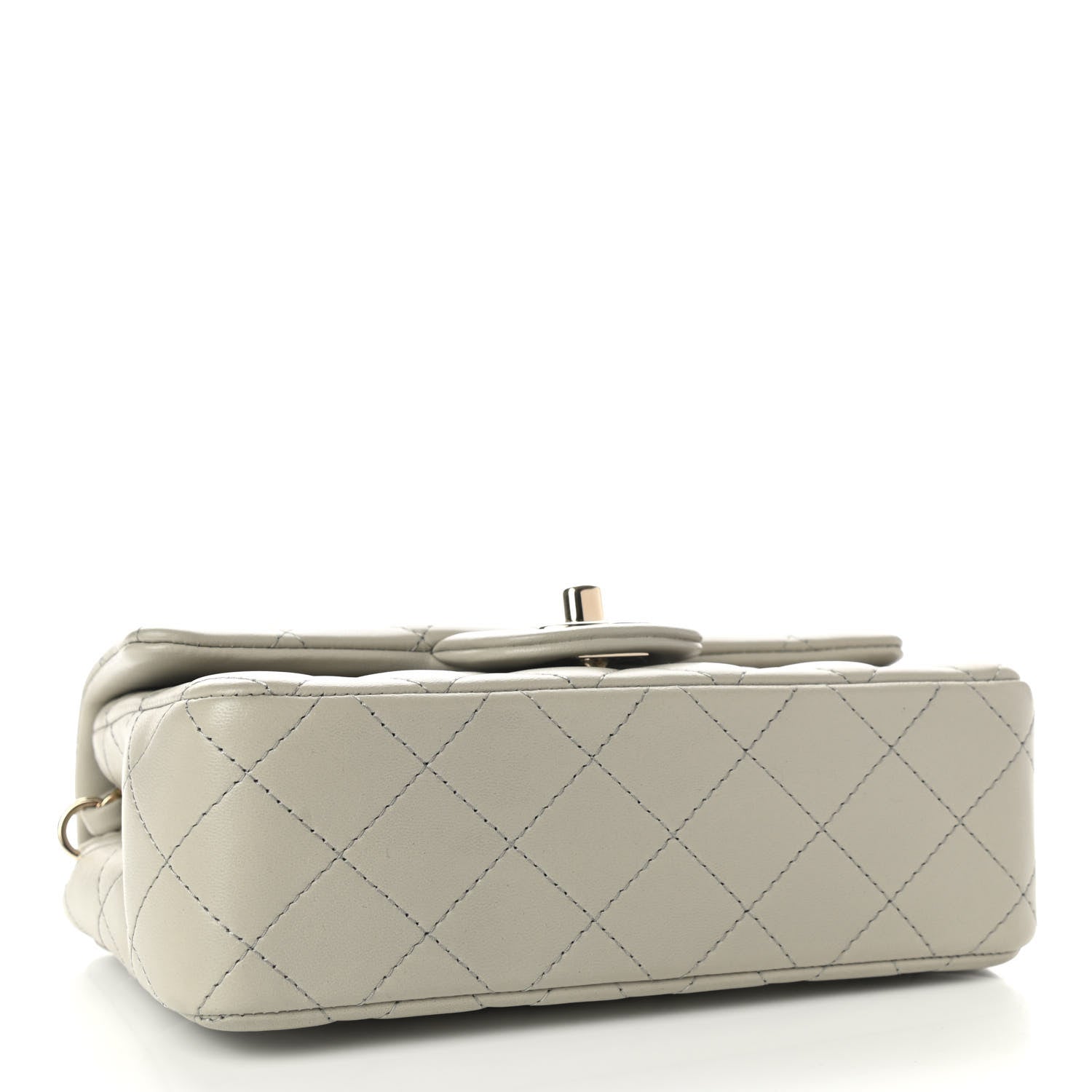 Chanel Lambskin Quilted Mini Rectangular Flap Grey 3 of 10
