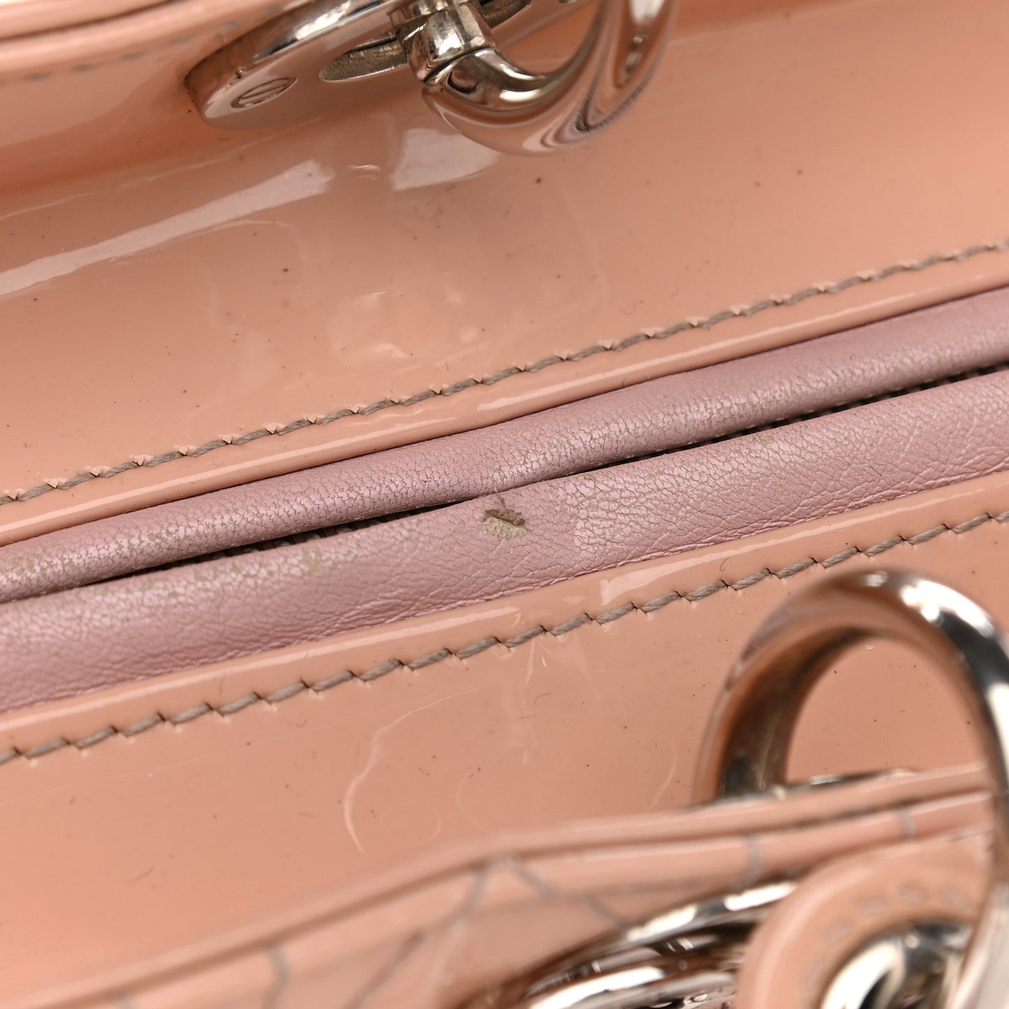 Patent Cannage Large Lady Dior Light Pink