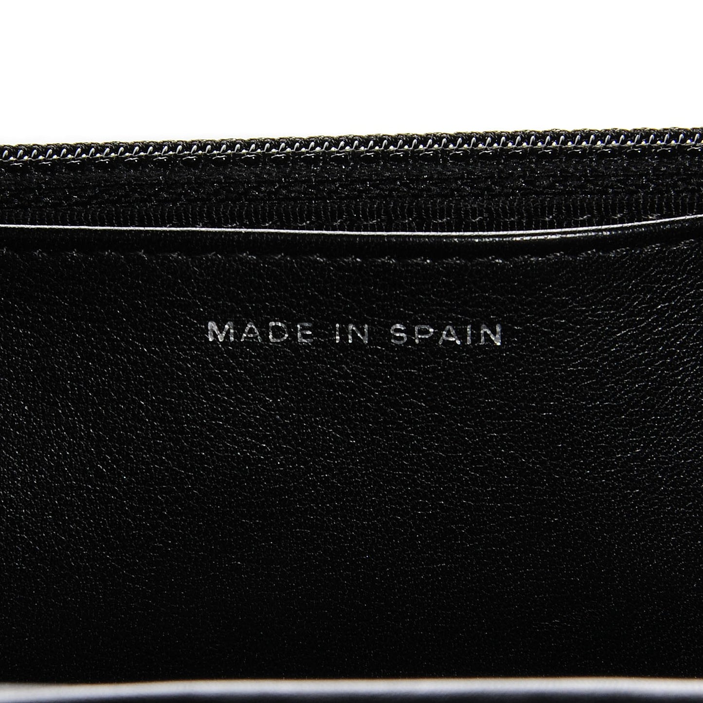 Striated Patent Quilted Wallet on Chain WOC Black