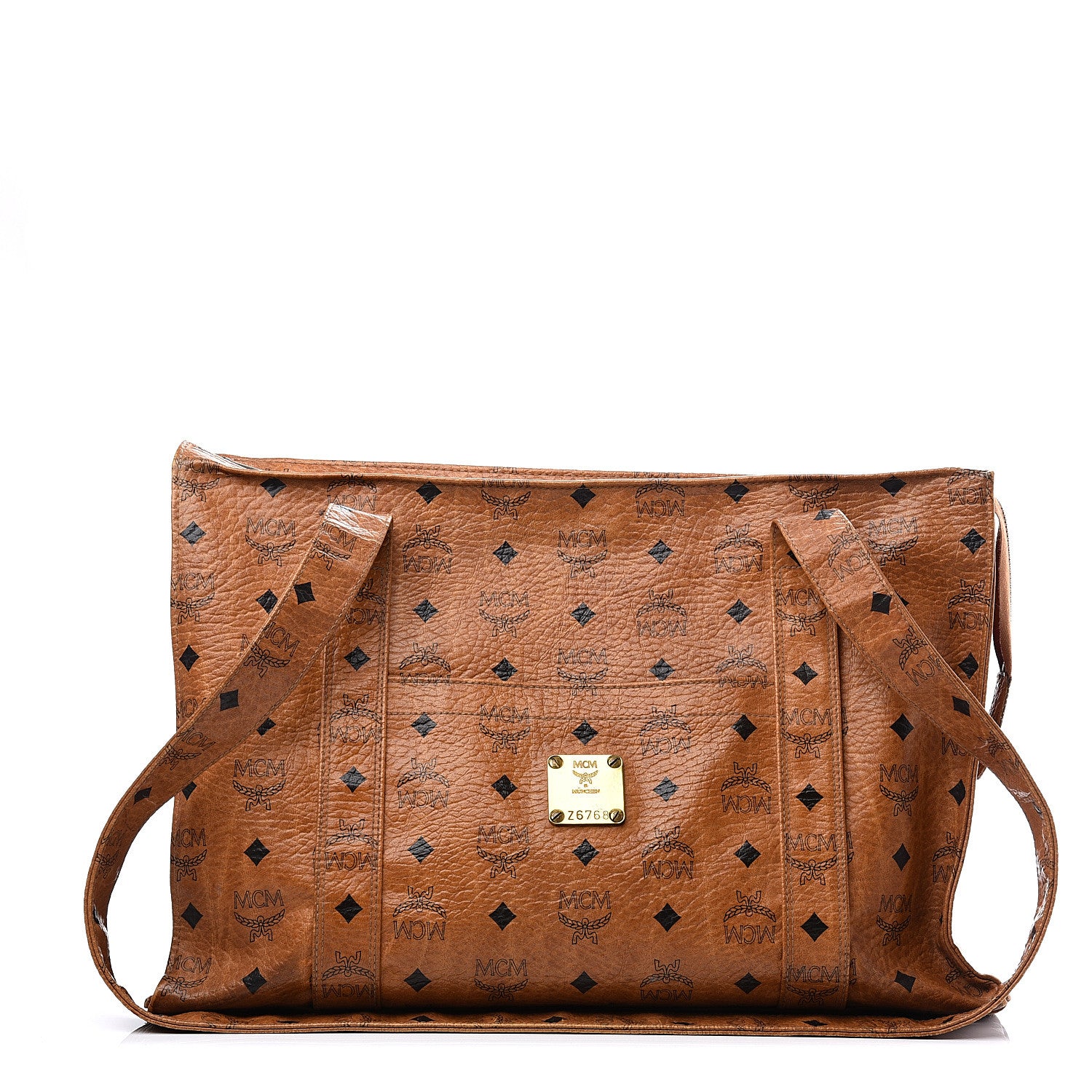 MCM Visetos Shopper Tote Cognac 1 of 11