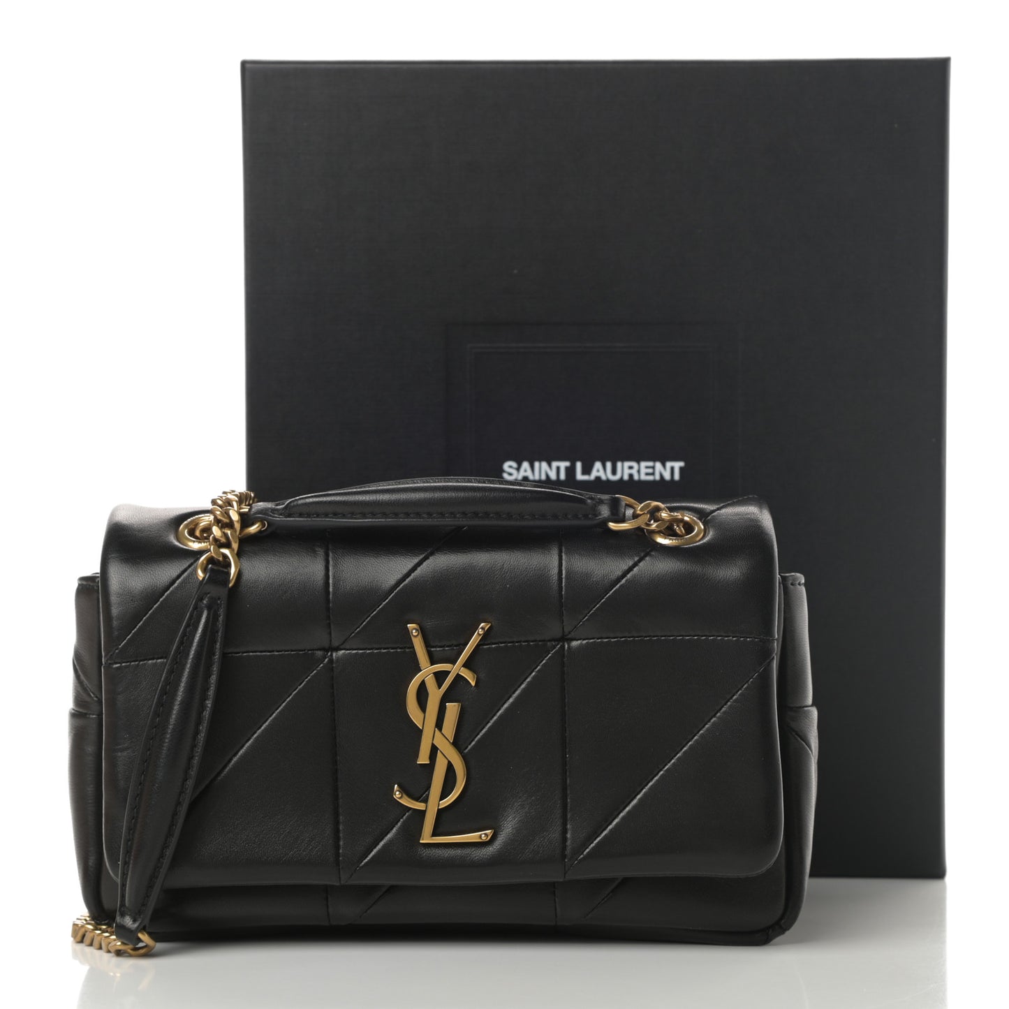 Lambskin Patchwork Monogram Small Jamie Black