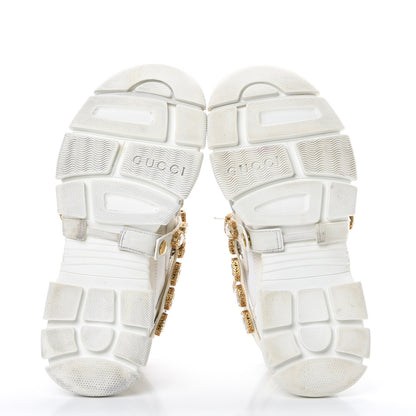 Gucci X SEGA Mesh Calfskin Suede Removable Crystals Womens Flashtrek Sneakers 38.5 Great White 5 of 11