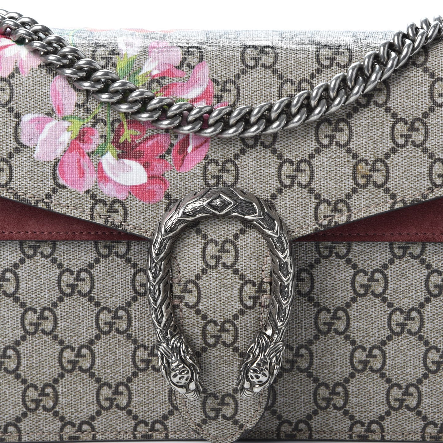 GG Supreme Monogram Blooms Small Dionysus Shoulder Bag Beige Multicolor Dry Rose
