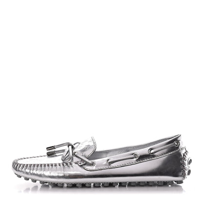 Louis Vuitton Patent Calfskin Monogram Gloria Loafers 38 Silver 1 of 10