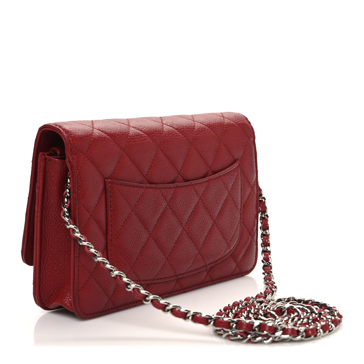 Caviar Quilted Wallet On Chain WOC Red