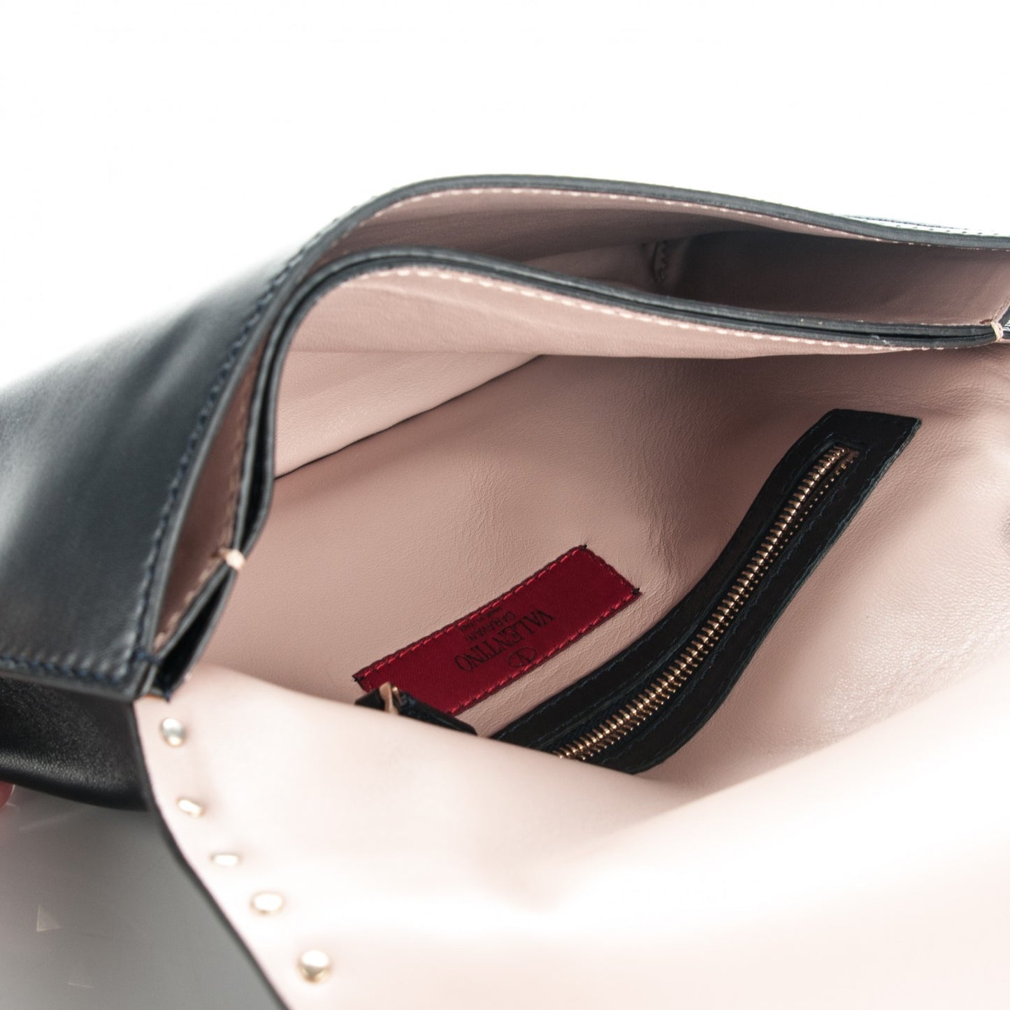 Nappa Rockstud Wristlet Clutch Black