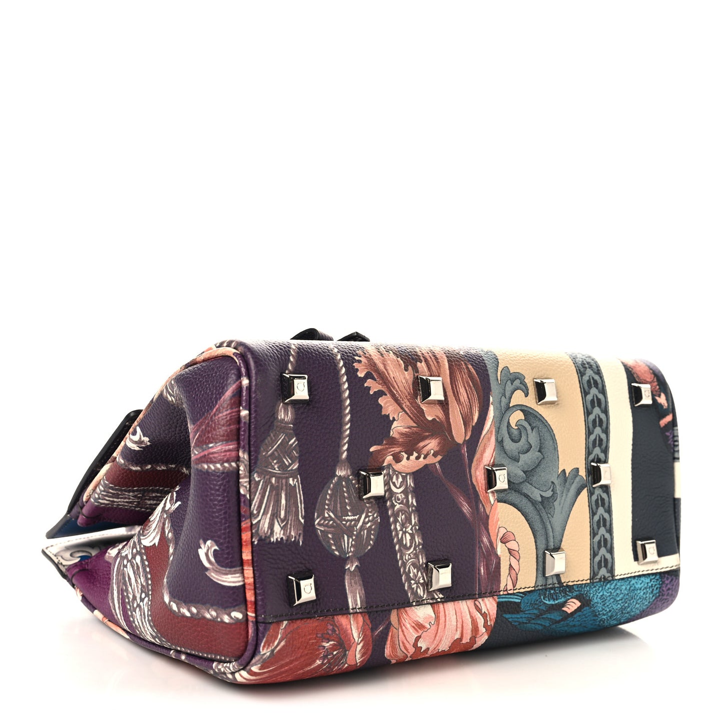 Calfskin Elisabetta Piccolo Print The Studio Bag White Multicolor