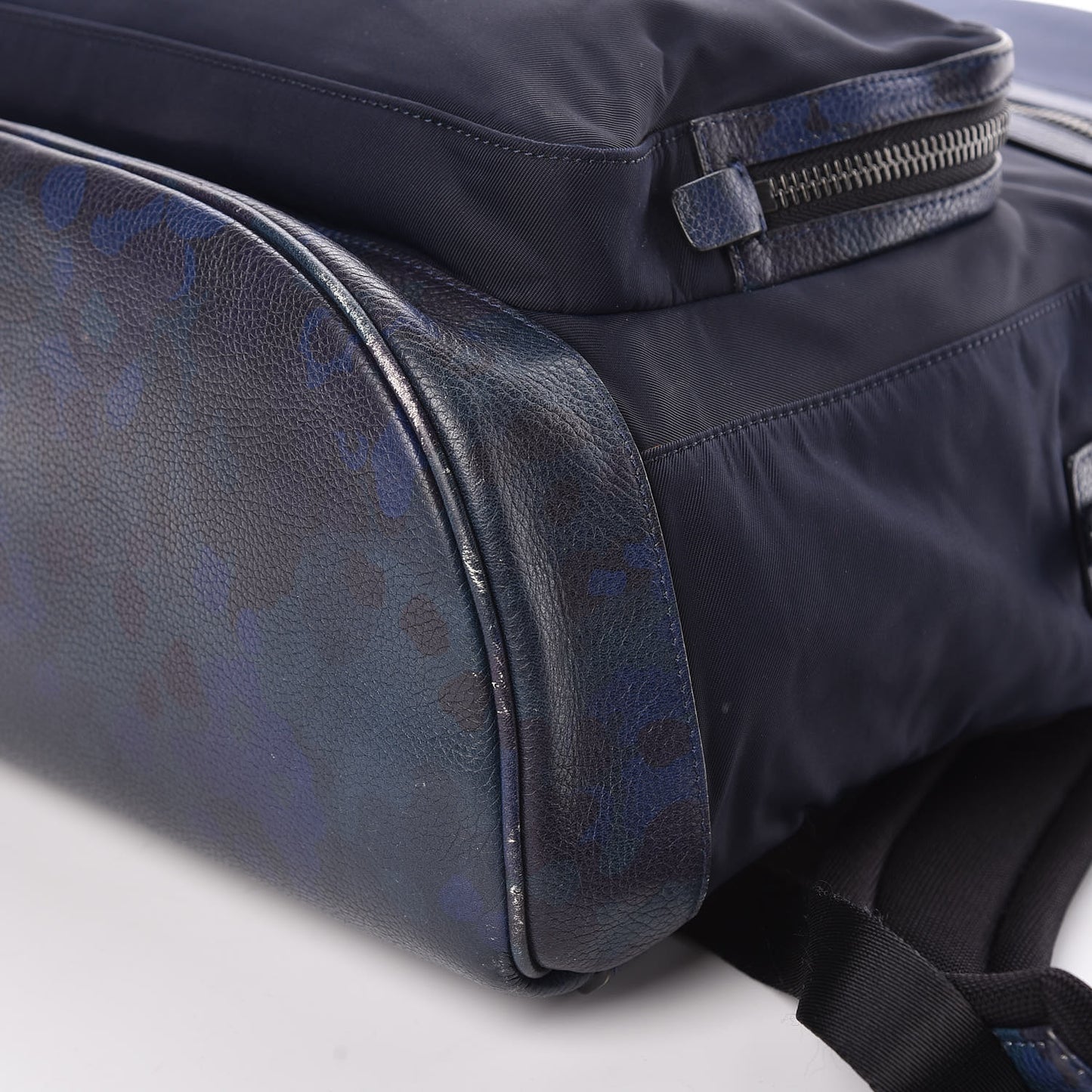 Nylon Printed Calfskin Marden Backpack Blue