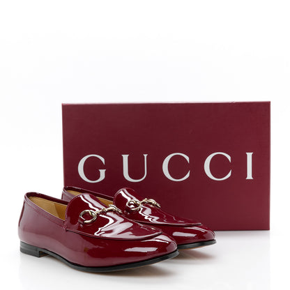 Gucci Patent Womens Jordaan Loafers 37.5 Rosso Ancora 10 of 10