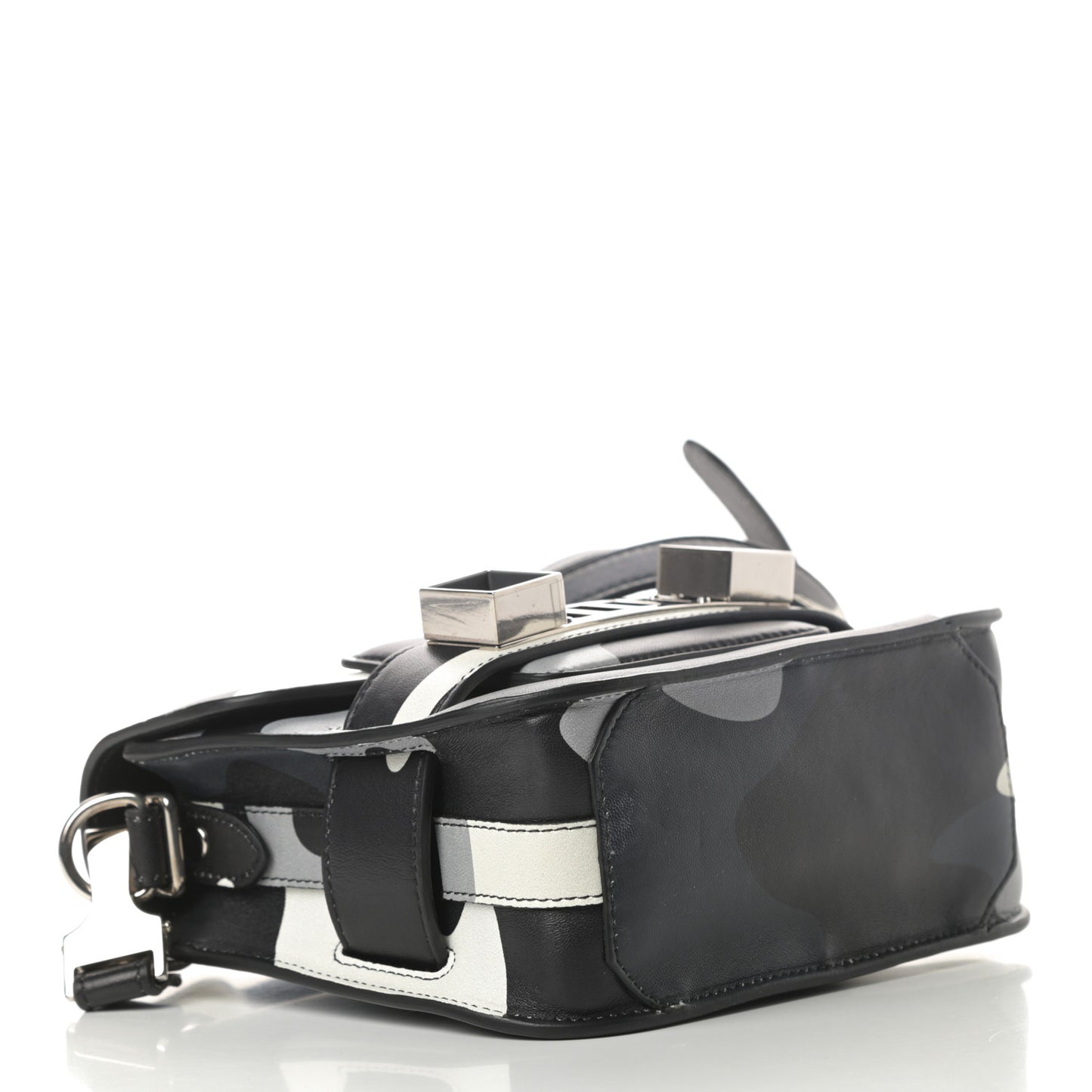 Calfskin Camouflage Tiny PS11 Classic Shoulder Bag Black