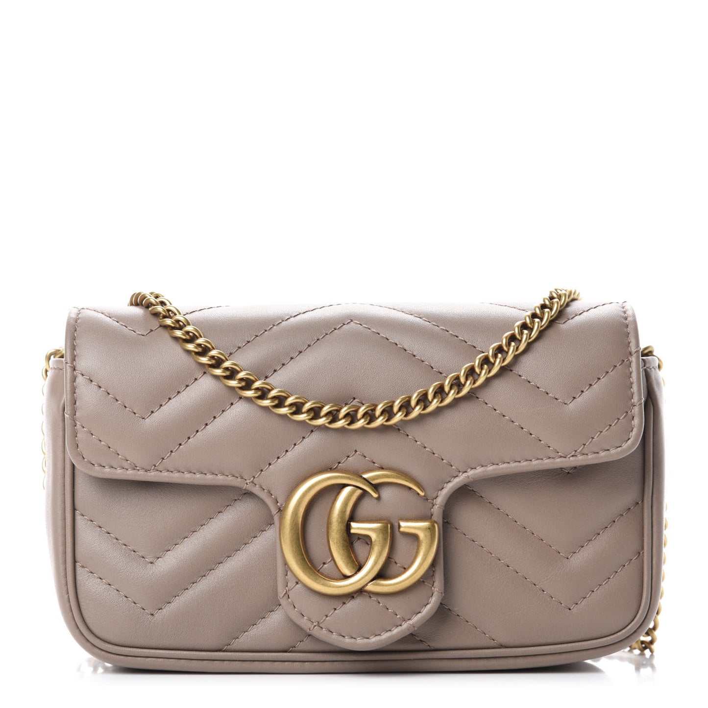 Calfskin Matelasse Super Mini GG Marmont Shoulder Bag Porcelain Rose