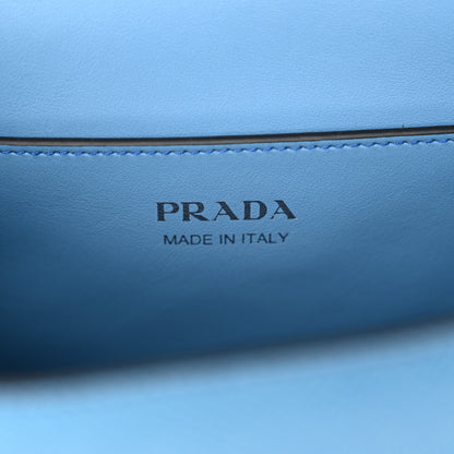 Prada Saffiano Cuir Calfskin Monochrome Envelope Flap Chain Shoulder Bag Cobalto 6 of 10