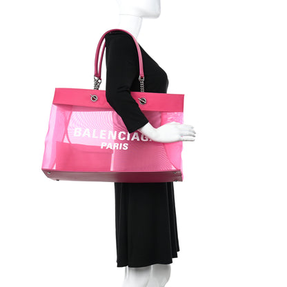 Balenciaga Mesh Large Duty Free Tote Fuchsia White 2 of 15