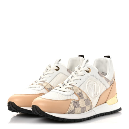 Louis Vuitton Calfskin Damier Azur Run Away Sneakers 38 White 4 of 10
