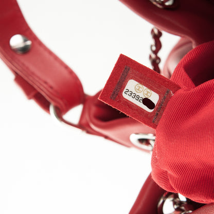 Chanel Lambskin Quilted Cuba Drawstring Tote Red 7 of 7